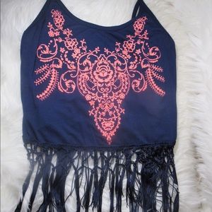 Fringe Detail Crop Top